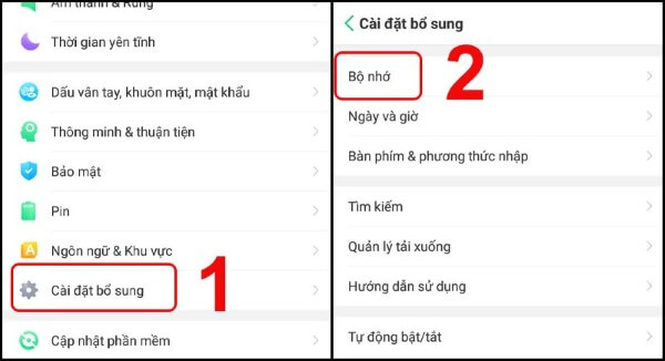 Chọn Cài đặt bổ sung