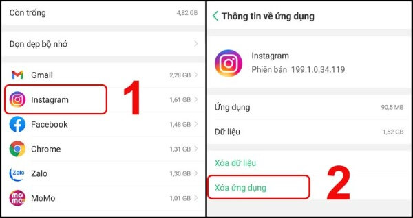 Nhấn Xóa ứng dụng 