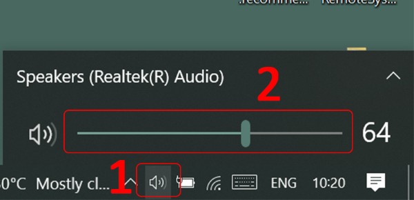 Kéo chỉnh thanh để tăng âm lượng
