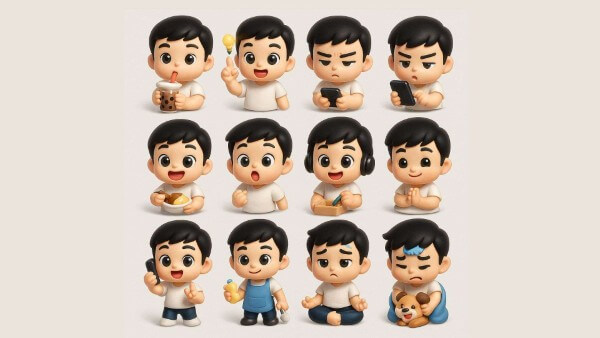Ảnh chibi theo phong cách 3D vinyl sticker