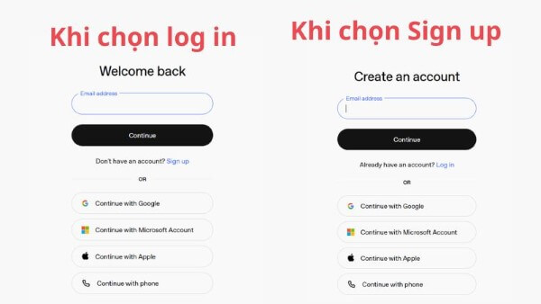 Chọn cách thức đăng nhập phù hợp
