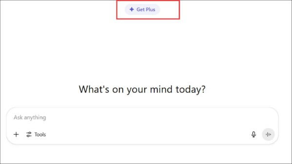 Nhấn Get Plus để chọn gói dịch vụ