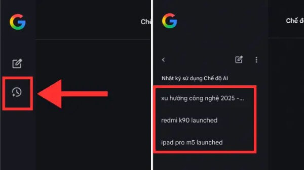 Nhấn biểu tượng hình đồng hồ