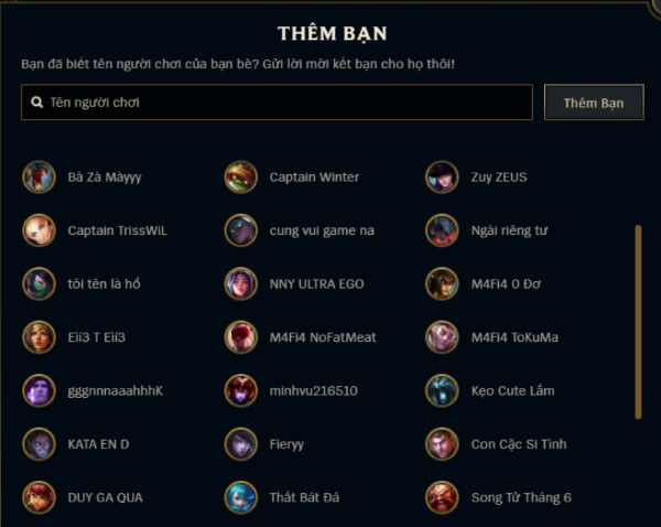 Xem lịch sử các trận đấu gần nhất trong phần hồ sơ 