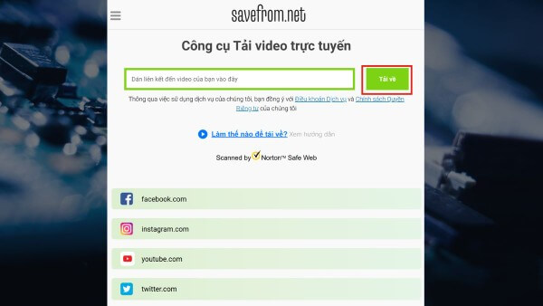 Chọn chất lượng video → nhấn Tải xuống