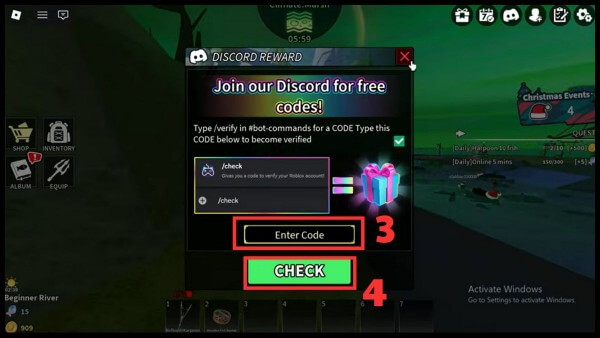 Điền chính xác mã quà tặng → nhấn Check