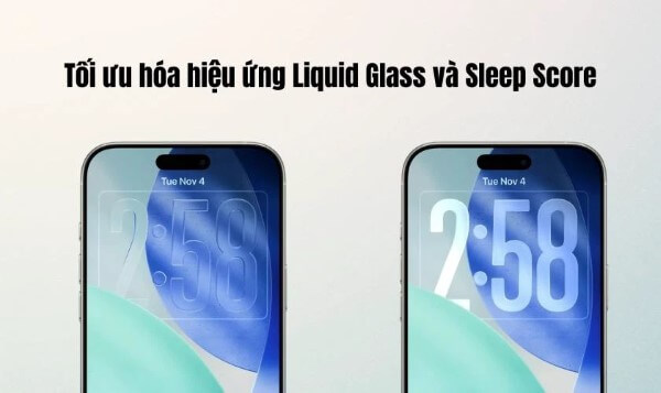 Tối ưu hiệu ứng Liquid Glass và Sleep Score trên iOS 26.2.1