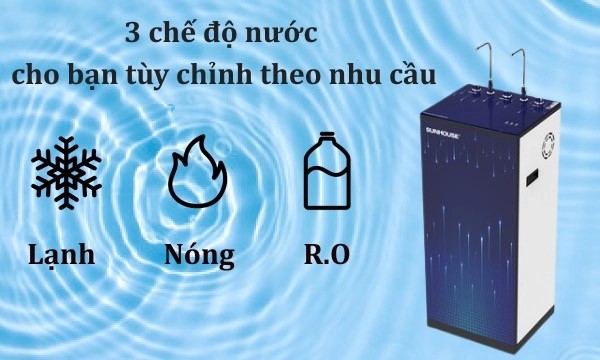 Sunhouse SHA76216CK được tích hợp 3 chế độ nước riêng biệt