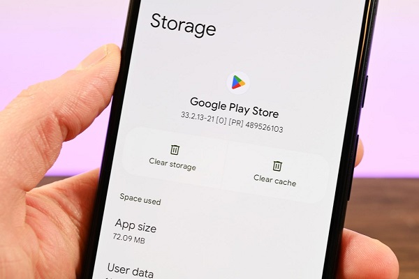 Xoá cache dịch vụ của Google Play