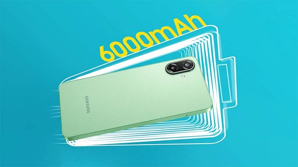 Galaxy F70e 5G sở hữu viên pin dung lượng 6.000 mAh, hỗ trợ sạc nhanh có dây công suất 25W