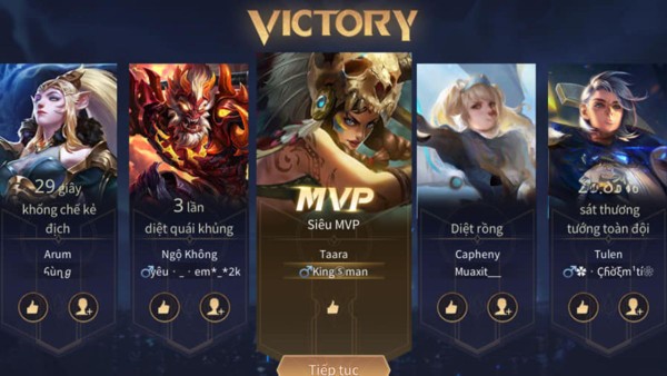 Chuẩn bị ảnh chụp màn hình kết quả MVP