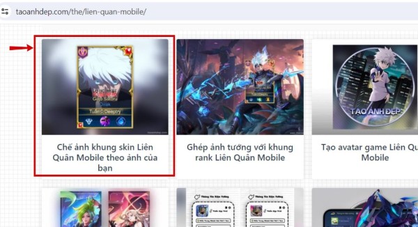 Chọn Chế ảnh khung skin Liên Quân Mobile theo ảnh của bạn