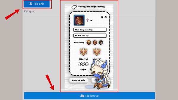 Nhấn tạo ảnh và tải ảnh về