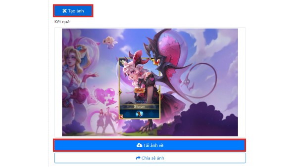 Nhấn tạo ảnh và tải ảnh về