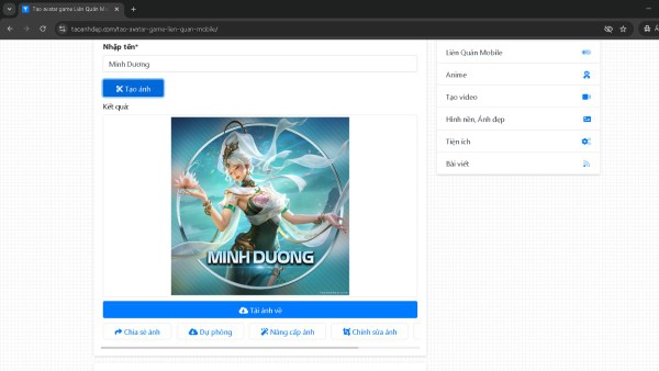 Nhấn tải ảnh về thiết bị