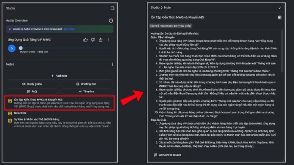 Các tùy chọn tương tác khi đọc chi tiết tài liệu (Studio)
