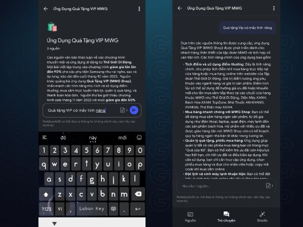 Đặt câu hỏi để AI lọc và tổng hợp thông tin