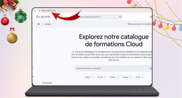 Truy cập vào trang chính thức của Google Skills
