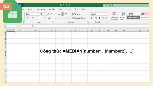 Cú pháp tiêu chuẩn của hàm MEDIAN trong Excel  