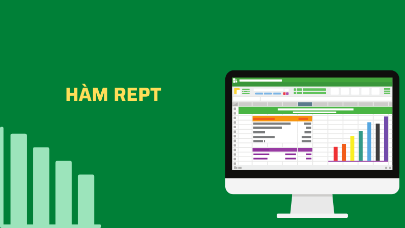 Hàm REPT trong Excel dùng để lặp lại ký tự hoặc văn bản theo số lần xác định trước