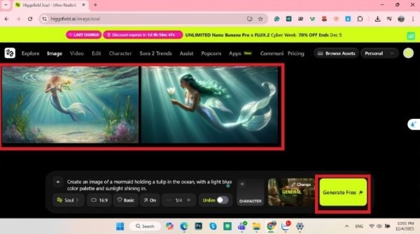 Nhấn “Generate” 