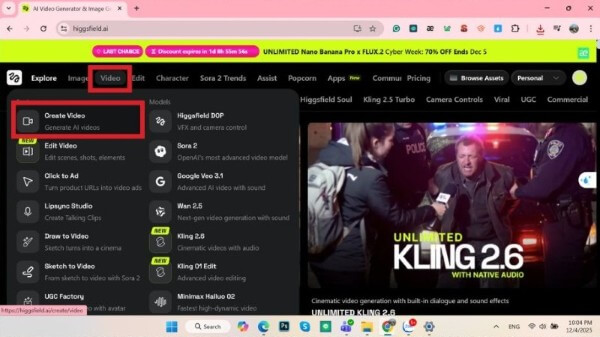 Nhấn “Create Video”