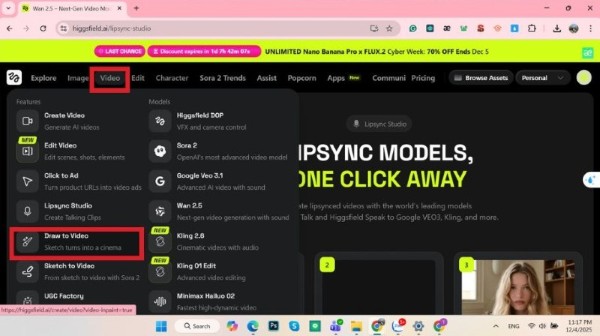 Chọn “Draw to Video”