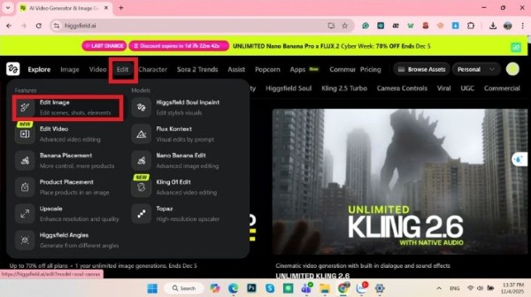 Chọn mục “Edit Image”