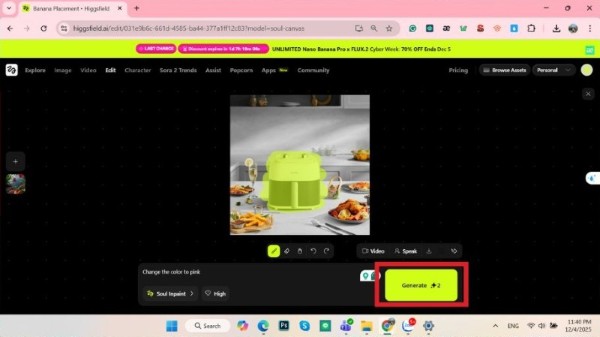 Nhấn “Generate”