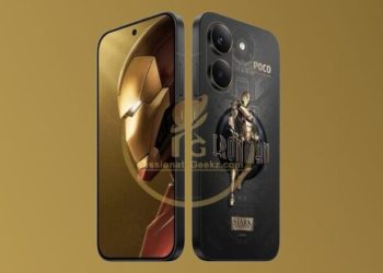 Hình ảnh render của POCO X8 Pro Iron Man Edition
