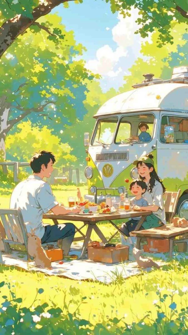 Hình nền gia đình trong khung cảnh thiên nhiên