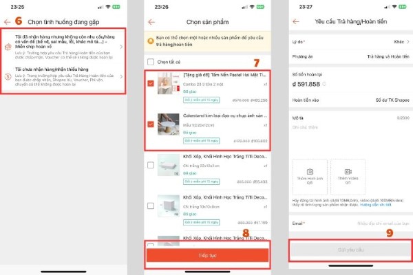 Cung cấp đầy đủ thông tin yêu cầu hoàn tiền