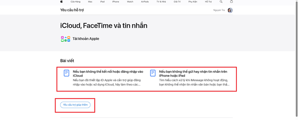 Nếu không khắc phục được, bạn hãy chọn hình thức "Yêu cầu trợ giúp thêm"