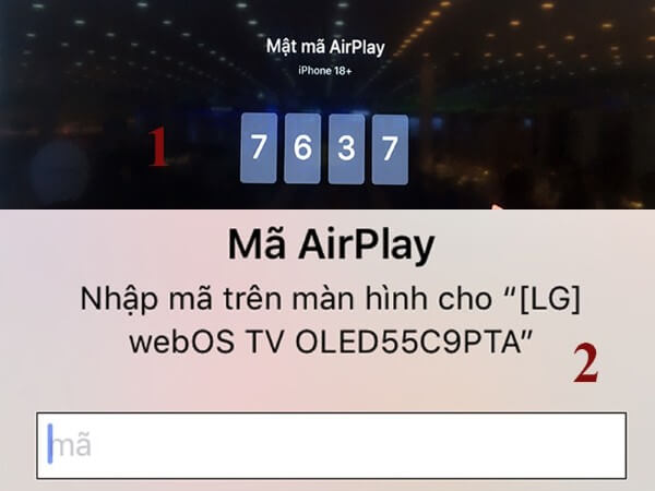 Nhập mã AirPlay