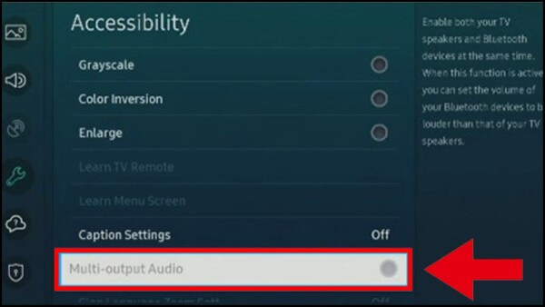 Chọn Âm thanh đa đầu ra (Multi-output Audio)