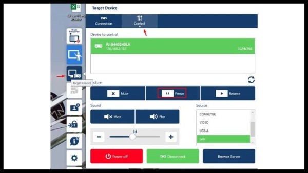 Chọn Target Device → chọn Control 