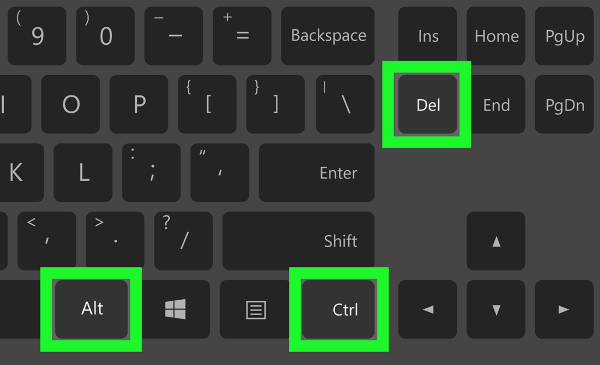 Nhấn tổ hợp phím Ctrl + Alt + Delete