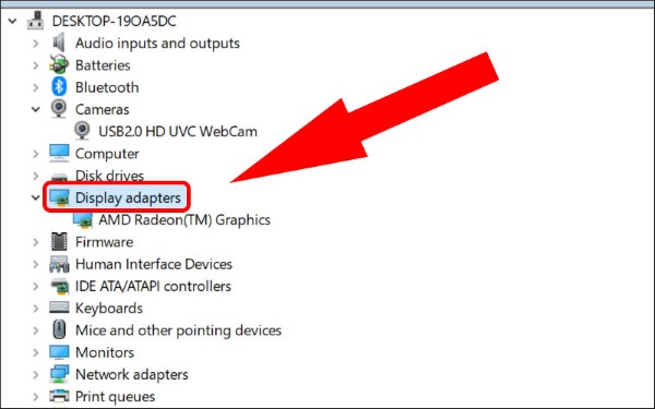 Chọn Display adapters