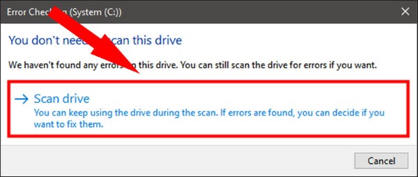 Chọn Scan for hardware changes