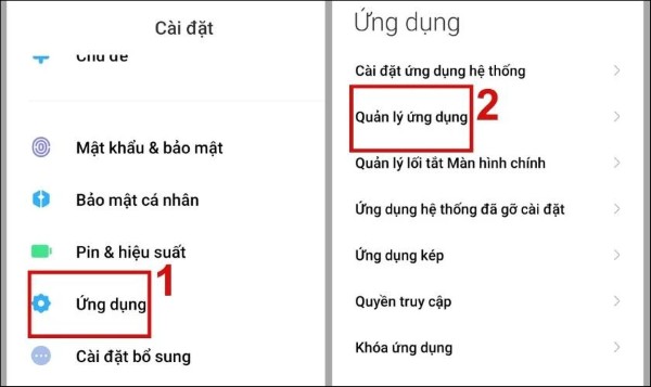 Chọn Quản lý ứng dụng