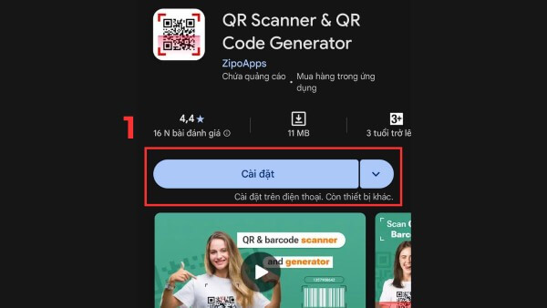 Tải và cài đặt ứng dụng tạo QR