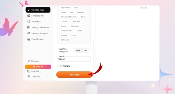Nhấn “Tạo nhạc”