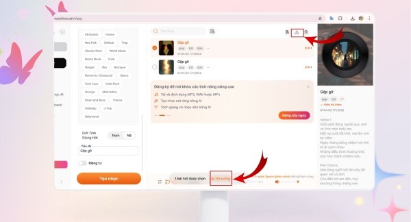 Nhấn tải xuống để lưu file âm thanh về máy