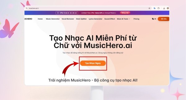Nhấn “Tạo nhạc ngay”