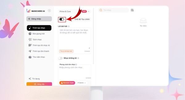 Chọn Chế độ tùy chỉnh