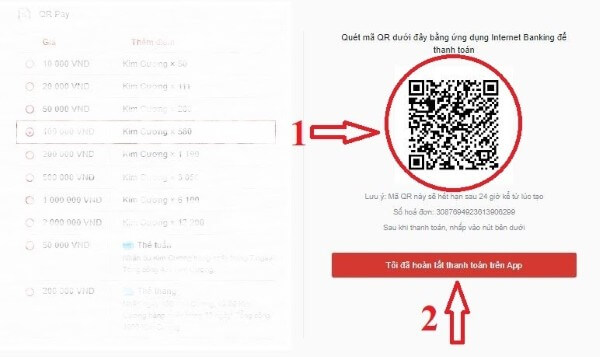 Quét mã QR để thanh toán