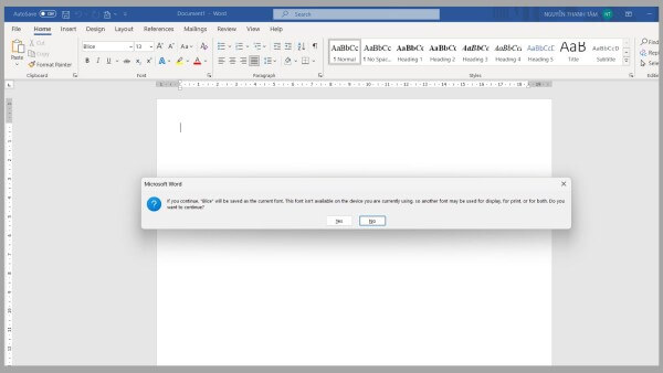 Lỗi font không xuất hiện trong danh sách