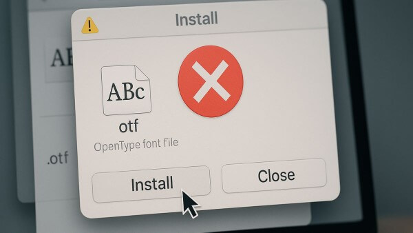 Lỗi không cài đặt được font