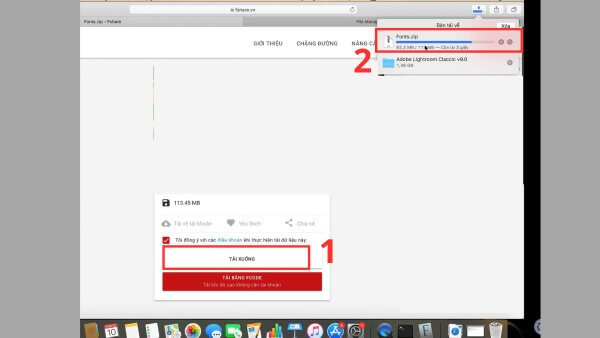 Tải file .OTF về → nhấn mở file