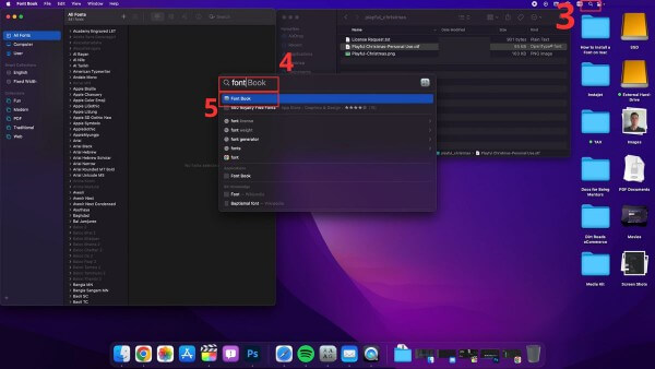 Nhập “Font Book” và mở ứng dụng